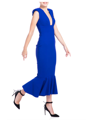 Greta Constantine Benjamin Square Neck Fitted Dress for Women - Elegant Cocktail & Evening Party Wear