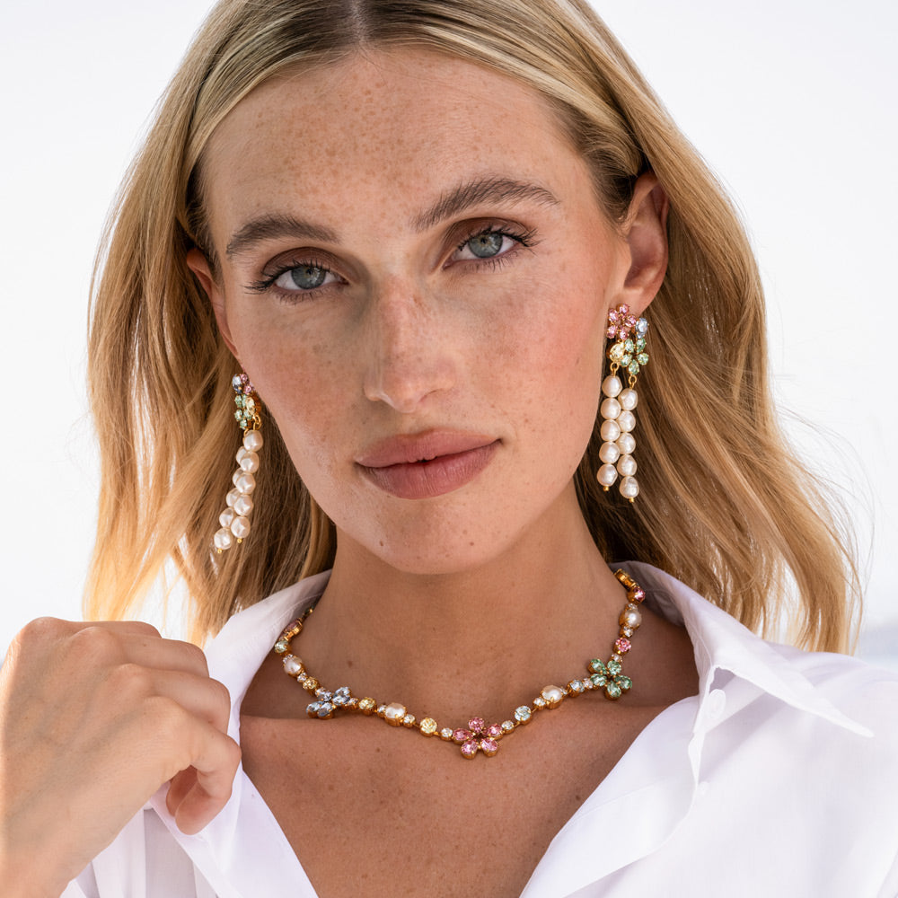 Elegant May Statement Necklace - Pastel Color Combination for Women | Perfect for Spring Outfits, Weddings & Special Occasions