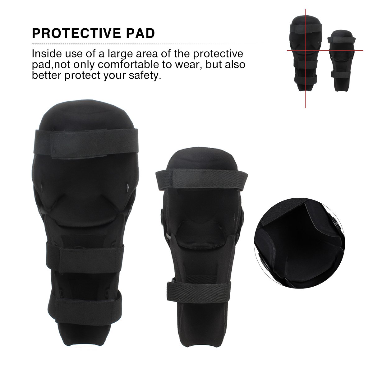 Motorcycle Knee & Elbow Pads - 4Pcs Adjustable Protector for Racing & Cycling