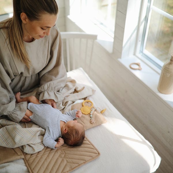 Mushie Portable Baby Changing Pad - Waterproof & Travel-Friendly Diaper Mat for On-the-Go Parents - Perfect for Nursery, Travel, and Outdoor Use
