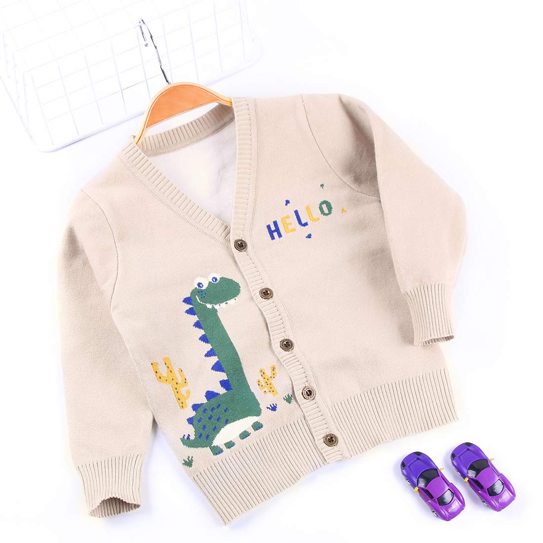 Happy Cherry Boys & Girls Open Front Long Sleeve Knit Cardigan Sweater - Soft Casual Button-Up Blouse for Kids - Perfect for School, Playdates & Family Outings