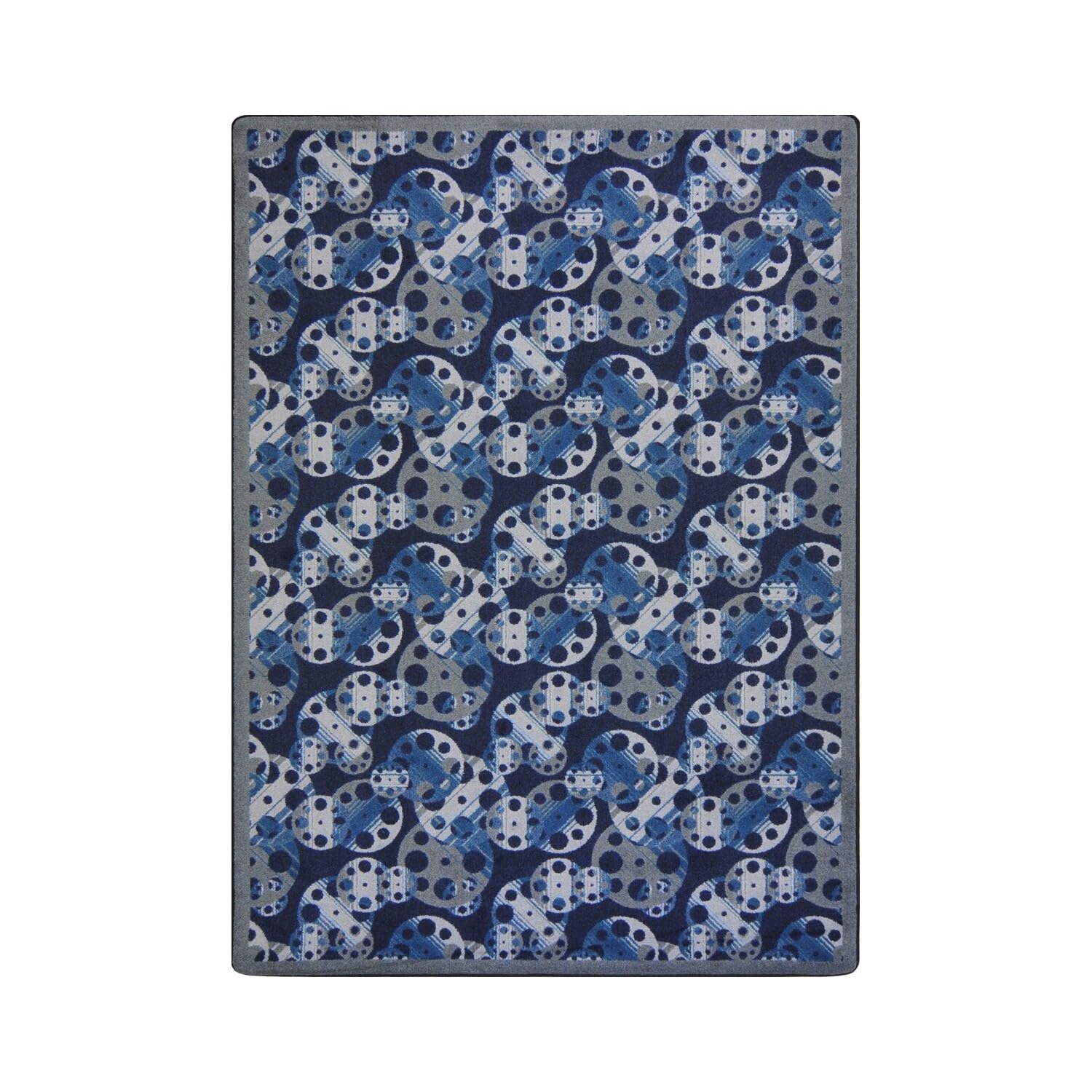 Joy Carpets Any Day Matinee Reeling Theater Area Rug - Slate Blue Indoor/Outdoor Carpet for Living Room, Bedroom, Theater & Home Decor