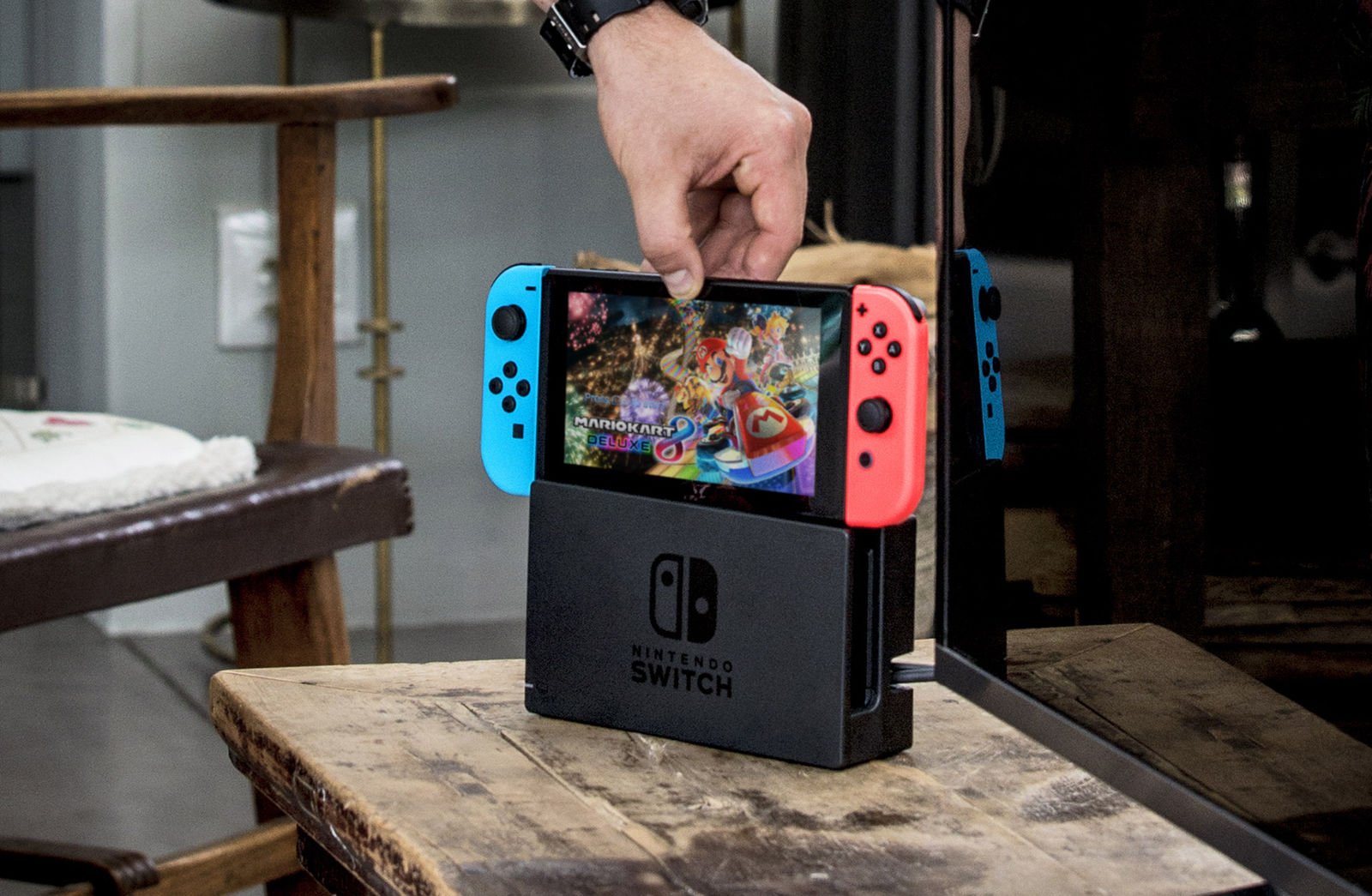Nintendo Switch Neon Red/Blue 32GB [New V2 Model] with Super Mario Party & Mario Kart 8 Deluxe Bundle - Perfect for Family Game Nights & Multiplayer Fun