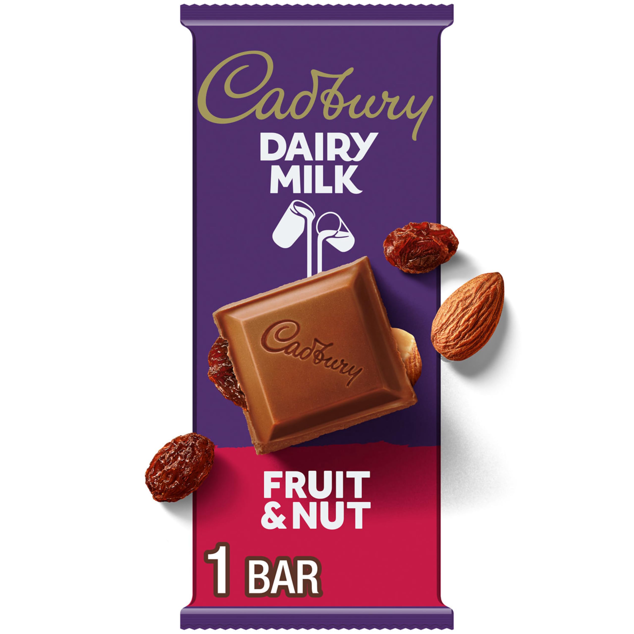 **CADBURY DAIRY MILK Fruit & Nut Milk Chocolate Candy Bar – 3.5 oz (Pack of 1) – Delicious Snack for Parties, Gifts & Everyday Treats**