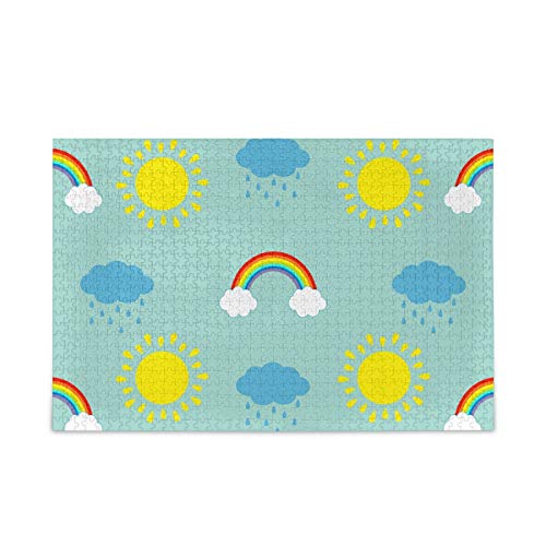 500 Piece Rainbow Sun Jigsaw Puzzle for Kids & Adults – Colorful Educational Puzzle for Family Game Night & Classroom Activities