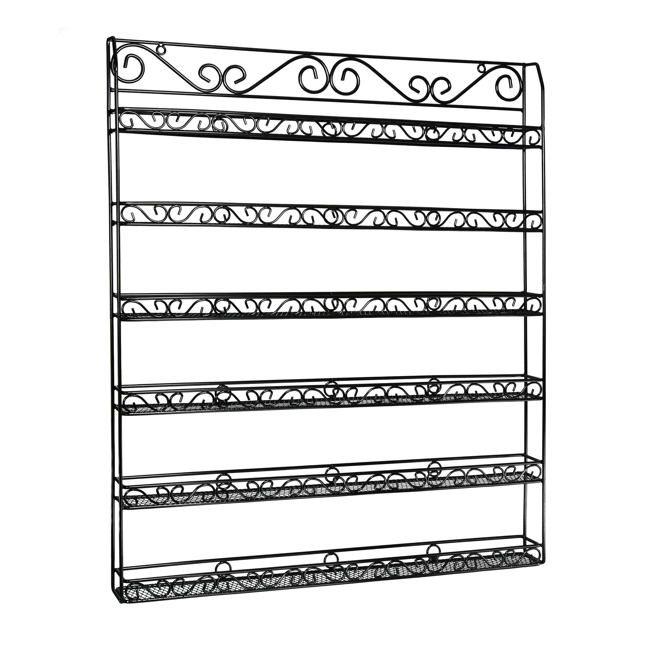 6-Tier Metal Nail Polish Wall Rack - Holds 108 Bottles | Clear Nail Polish Organizer Display for Salon, Spa & Home | Essential Oil Storage Shelf | Durable Black Wall-Mounted Cosmetic Organizer (Perfect for Salon Owners, Nail Artists & Beauty Enthusiasts)