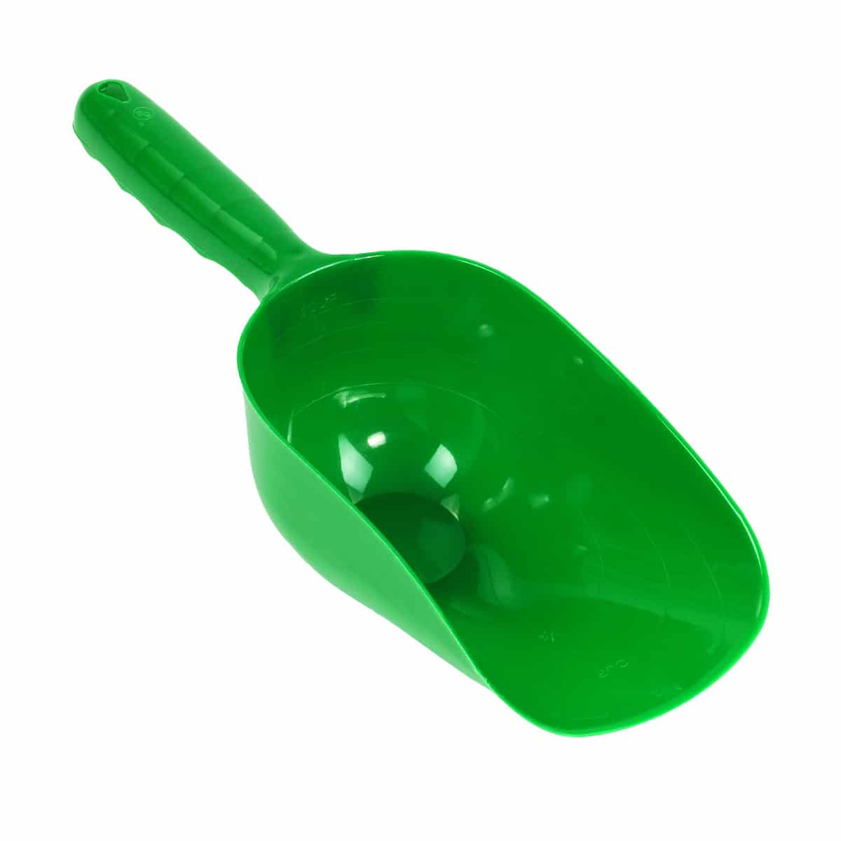 Green Plastic Feed Seed Sand Scoop Hand Trowel - 2 Cup Capacity - Perfect for Gardening, Pet Feeding & Beach Sand Play