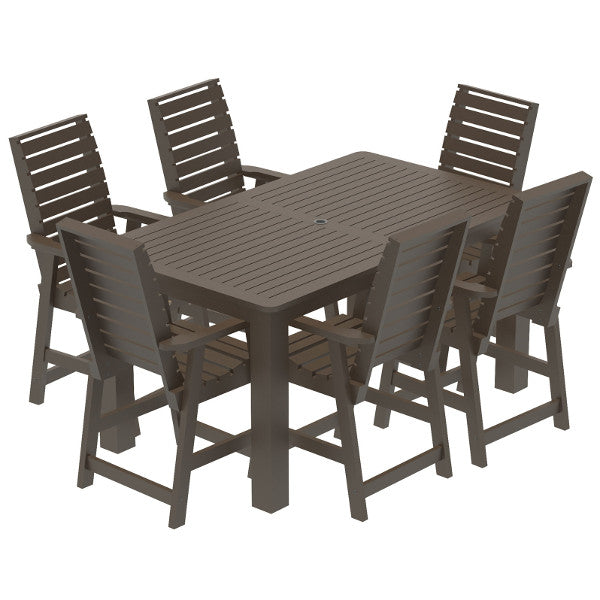 Glennville 7-Piece Counter Height Dining Set - Modern Kitchen & Breakfast Nook Table with Chairs for Small Spaces