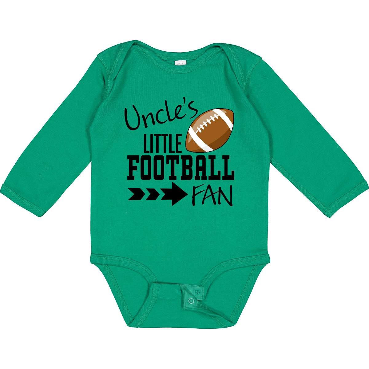 Inktastic Uncle's Little Football Fan Baby Long Sleeve Creeper - Adorable Football-Themed Outfit for Game Day & Family Photos