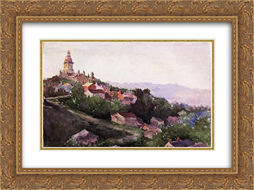 24x18 Gold Ornate Frame & Double Matted Museum Art Print - Theodore Robinson French Countryside Painting - Perfect for Living Room, Bedroom, or Office Wall Decor