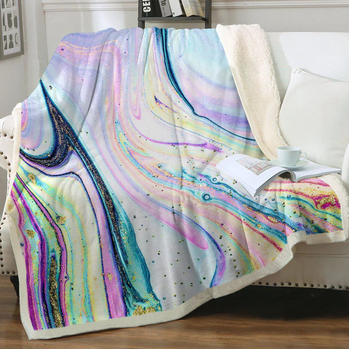 Cozy Maya Bay Soft Sherpa Fleece Blanket - Ultra Plush Warm Throw for Bed, Couch & Travel - Perfect for Winter Nights, Camping & Home Decor