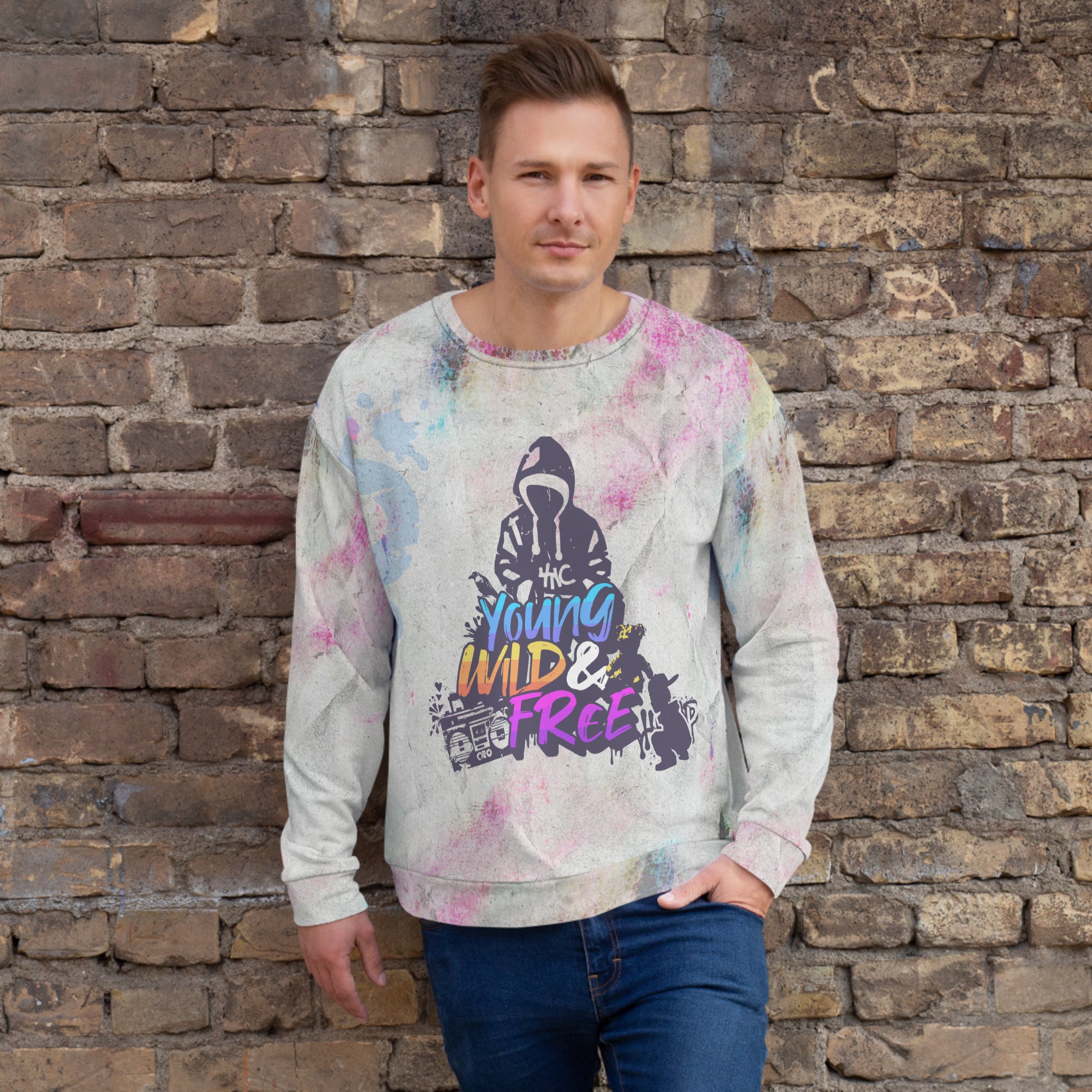 Young Wild Free Unisex Sweatshirt - Trendy Oversized Pullover for Men & Women | Perfect for Streetwear, Casual Outfits & Loungewear