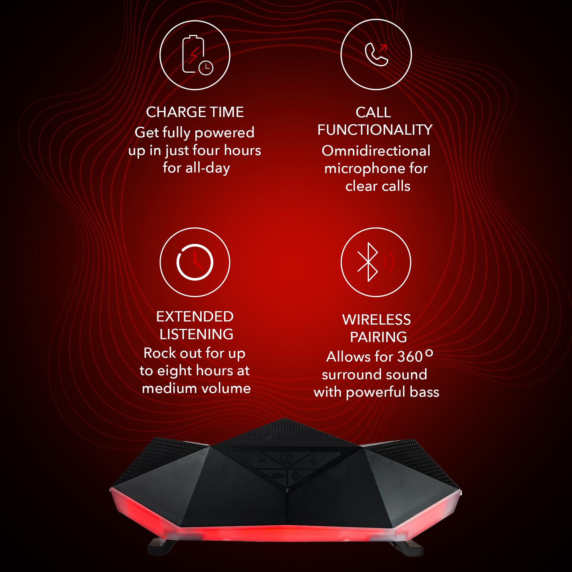 Outdoor Tech Range Bluetooth Speaker - Portable Wireless 360° Hi-Fi Sound, IP67 Waterproof Dustproof Shockproof - Perfect for Camping, Beach & Outdoor Adventures