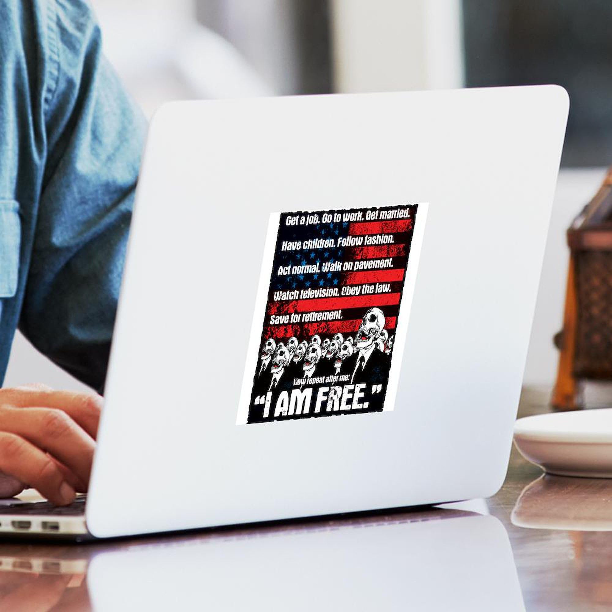 USA Patriotic 3x3 Square Bumper Sticker - American Flag Car Decal for Windows, Laptops & Notebooks - Perfect for Cars, Trucks, Water Bottles & DIY Projects