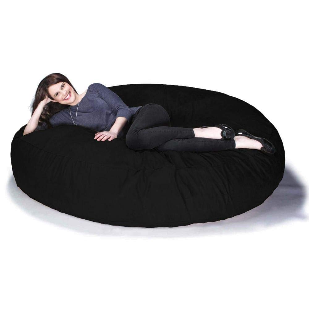 XXL Adult Bean Bag Chair - Giant Sloth Bean Bag Cover for Living Room, Indoor Lounge Furniture (Filling Not Included) - Perfect for Relaxing, Gaming & Movie Nights - Black