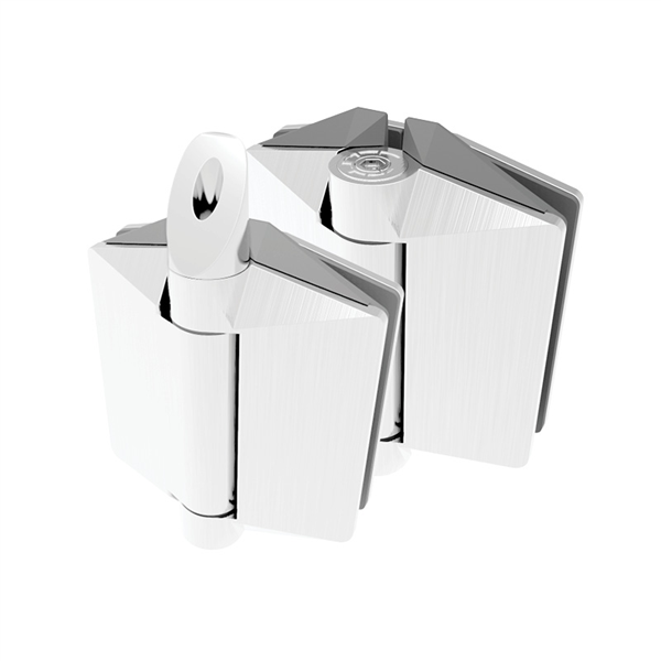 White Polaris 125 Soft Close Hinge - 1 Pair, Self-Closing Pool Fence Glass Gate Hinges for Glass-to-Glass Installation - Perfect for Swimming Pool Safety & Patio Enclosures