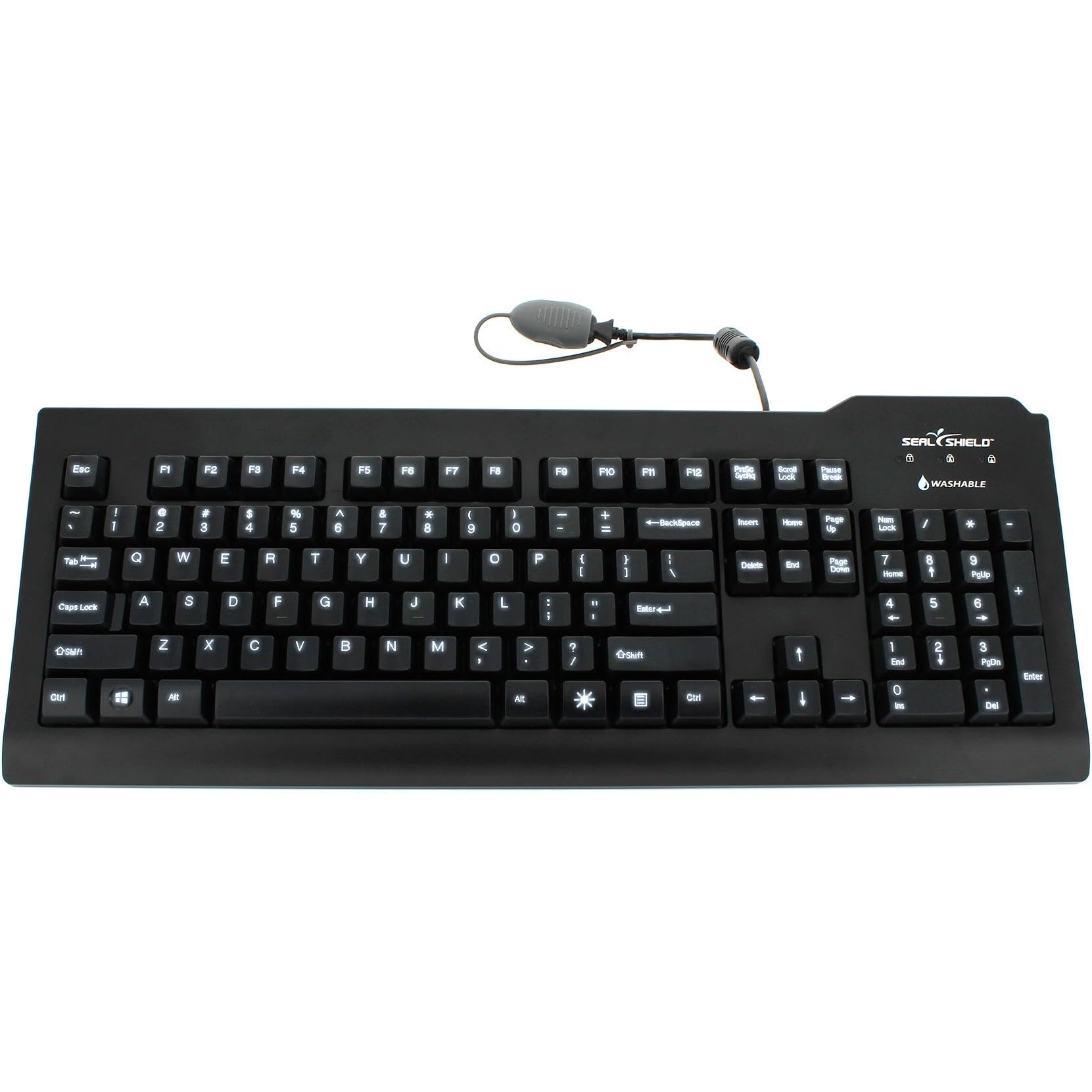 Seal Shield Silver Seal Glow Medical Grade Keyboard - Waterproof, Antimicrobial, Hospital & Healthcare Use - Perfect for Clinics, Labs, and Sterile Environments