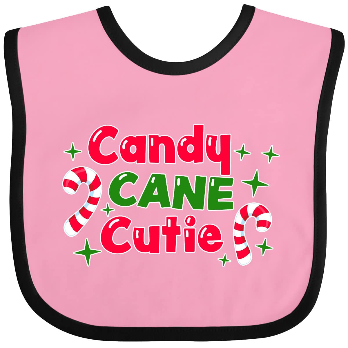 Inktastic Christmas Candy Cane Cutie Baby Bib - Adorable Holiday Bib with Candy Cane Design - Perfect for Infants & Toddlers During Christmas Celebrations