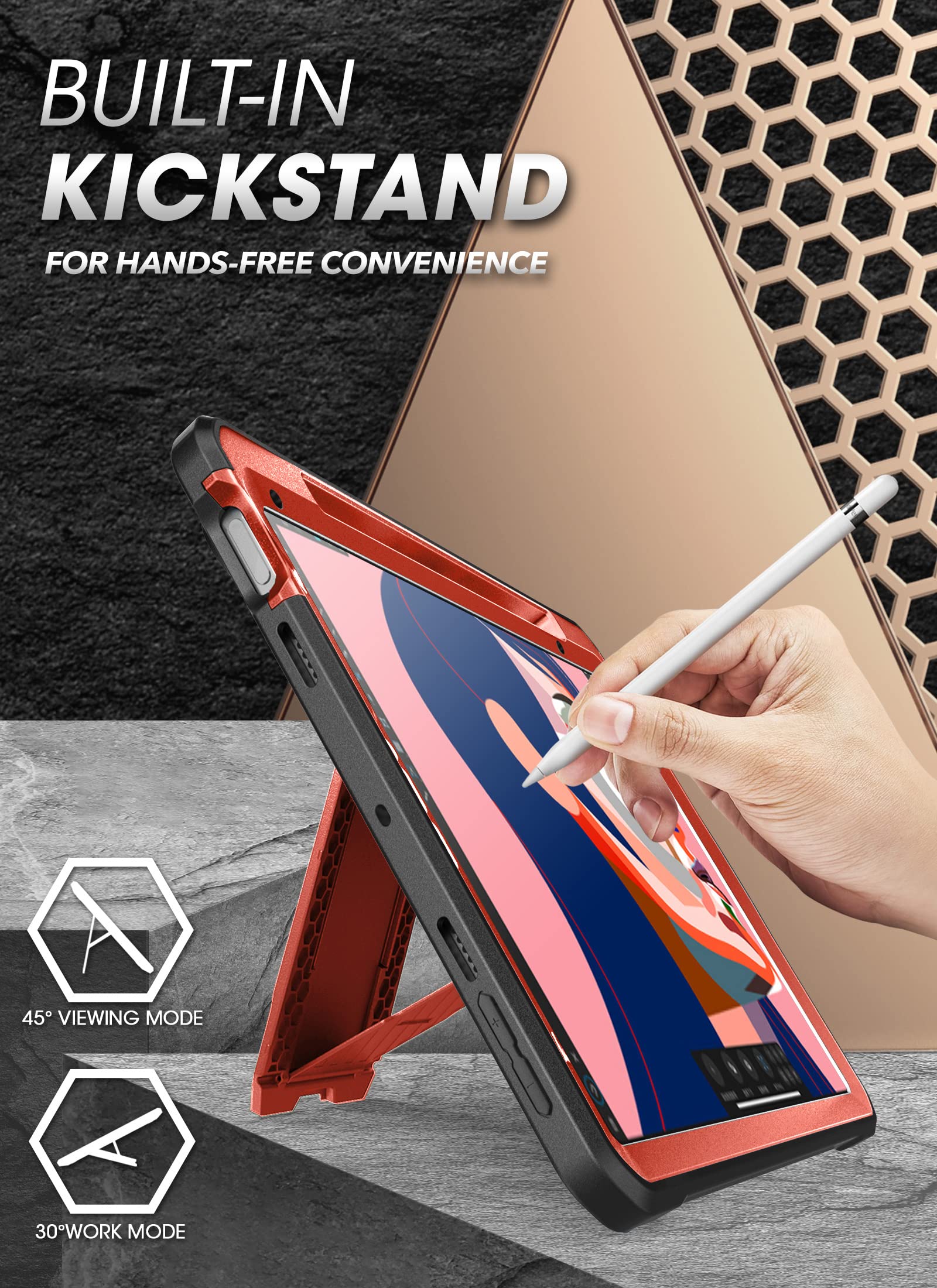 SUPCASE UB Pro iPad Mini 7 Case 2024 with Built-in Screen Protector, Pencil Holder & Stand - Compatible with iPad Mini 7th/6th Gen 8.3
