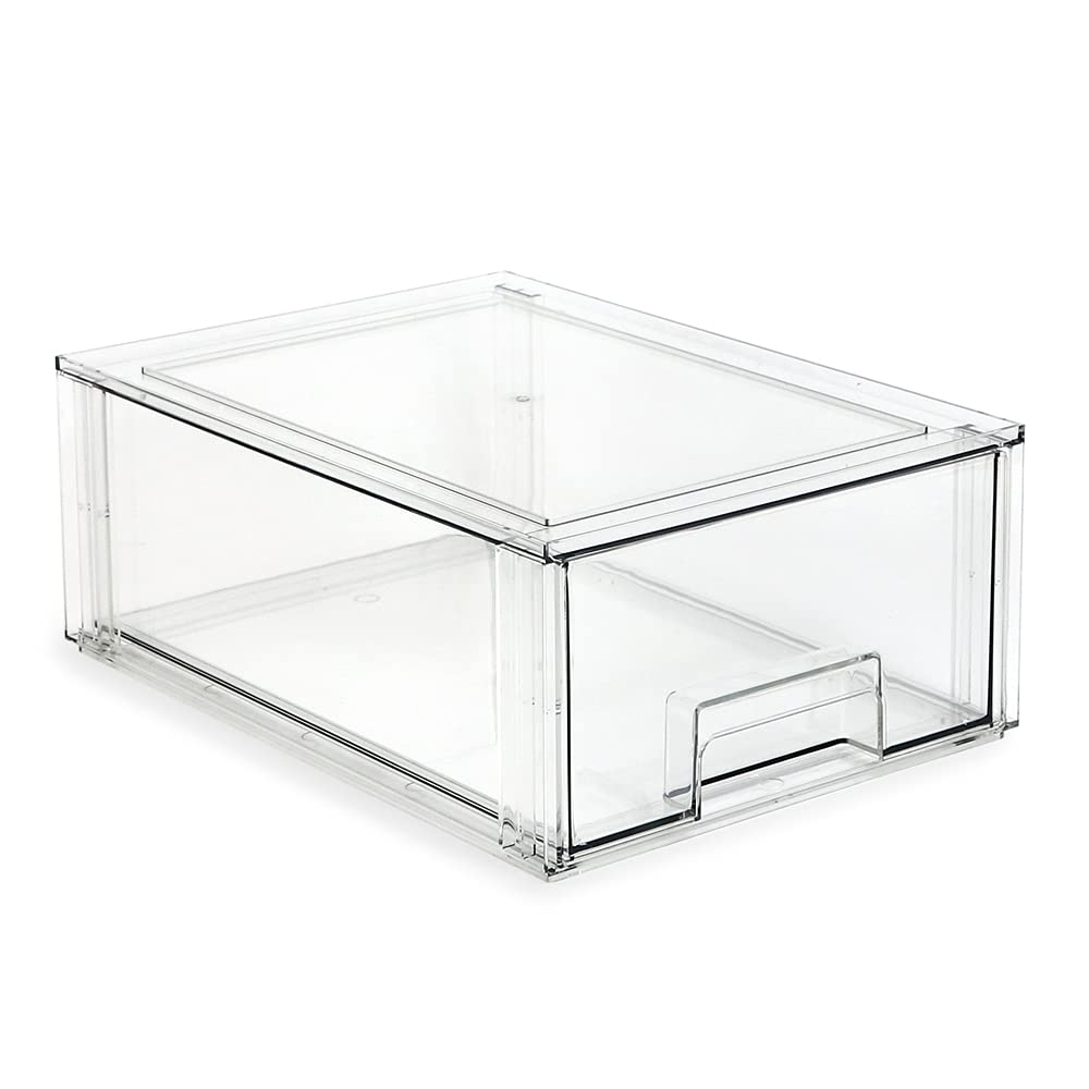 Isaac Jacobs Large Stackable Plastic Storage Drawer Organizer - 13.5