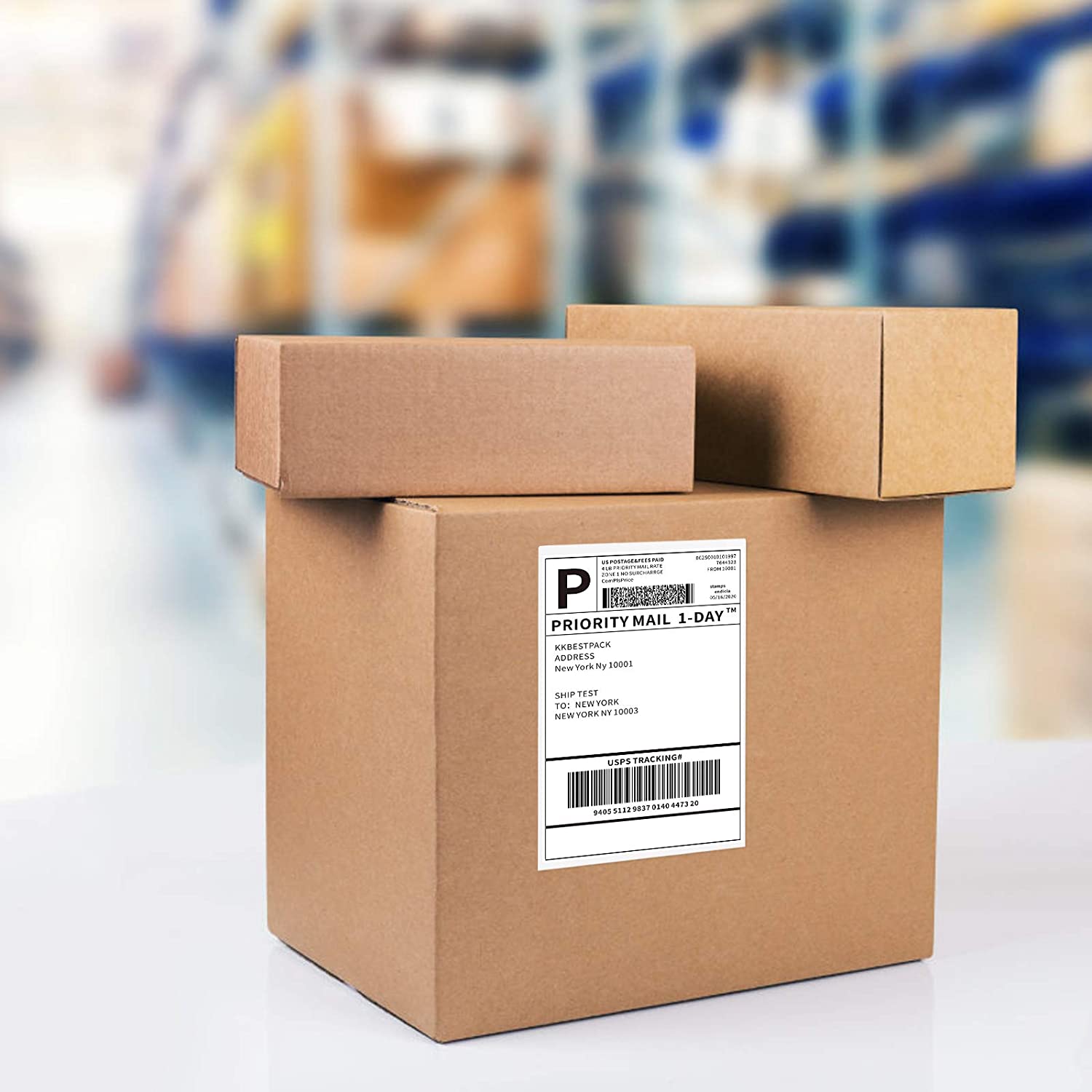 4x6 Thermal Labels - Fan Fold 500 Sheets for Shipping, Mailing & Inventory - Compatible with Zebra, Rollo & Thermal Printers - Perfect for Ecommerce, Logistics & Small Business Use