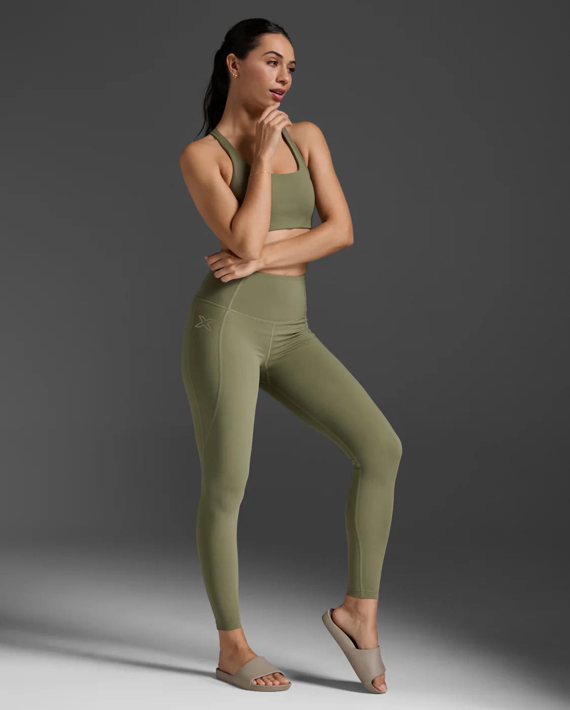 Form Strappy Low Impact Sports Bra - Hunter Green - Comfortable & Supportive for Yoga, Pilates & Light Workouts