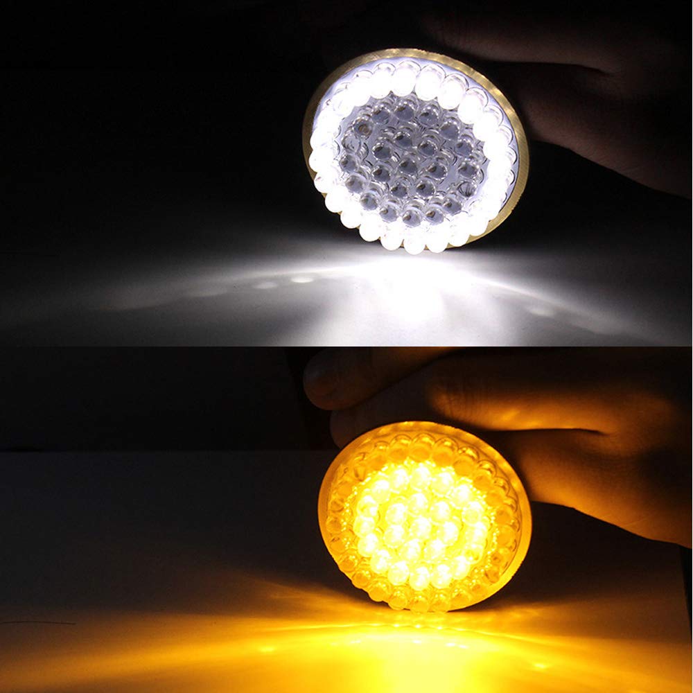 ZYTC 2 Inch LED Turn Signals with Running Light - Bullet Style Front 1157 LED Turn Signal Kit Compatible with Harley Motorcycles - Perfect for Daytime Visibility and Custom Bike Upgrades