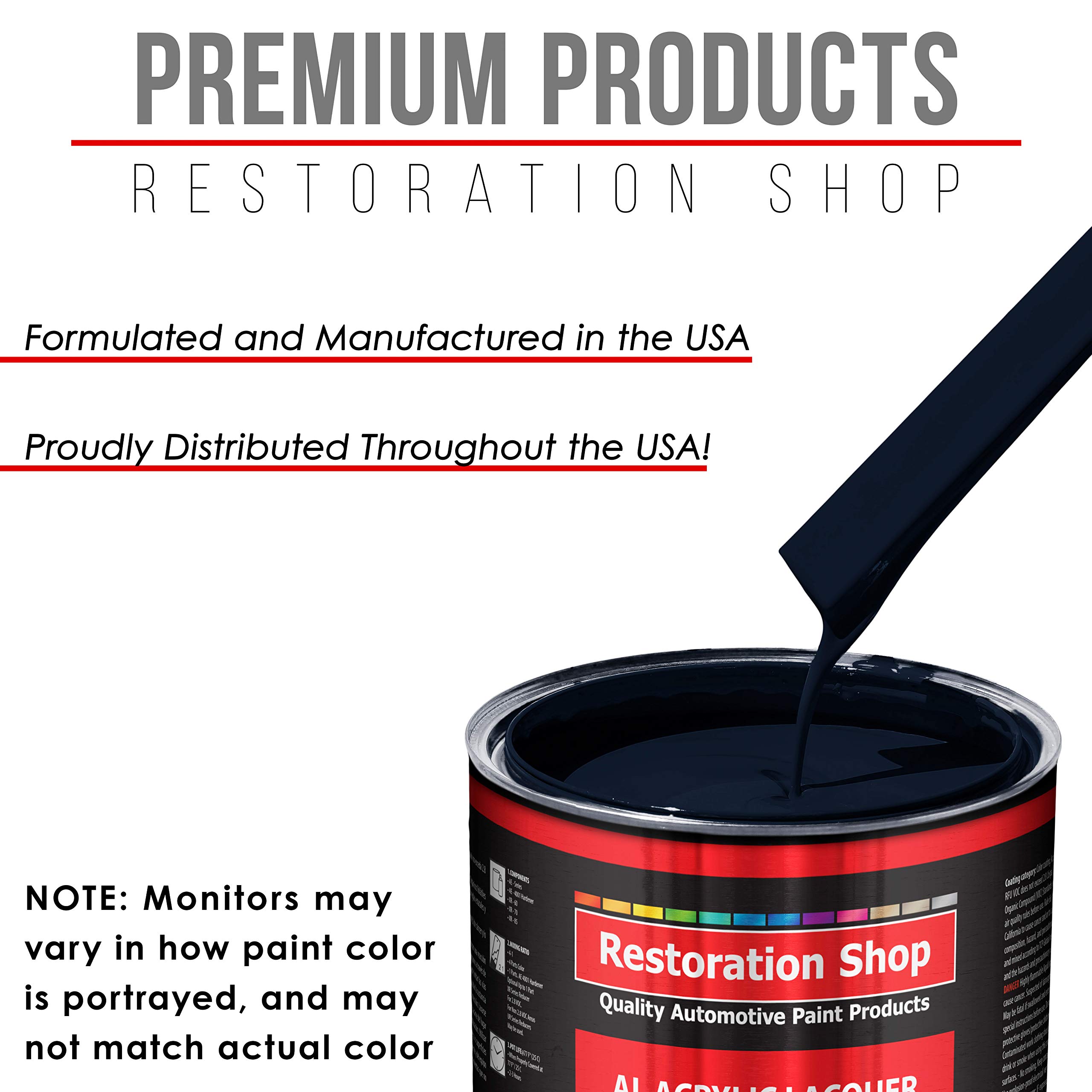 Restoration Shop Midnight Blue Acrylic Lacquer Auto Paint - 1 Gallon Professional Gloss Finish for Cars, Trucks, Guitars & Furniture Refinishing - Perfect for Automotive Restoration & DIY Projects