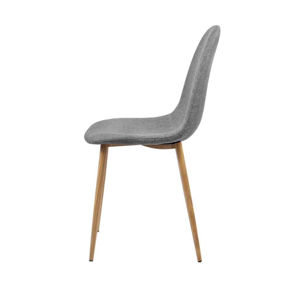 Adamas Fabric Dining Chairs Set of 4 - Light Grey Modern Upholstered Chairs for Dining Room, Kitchen, and Breakfast Nook