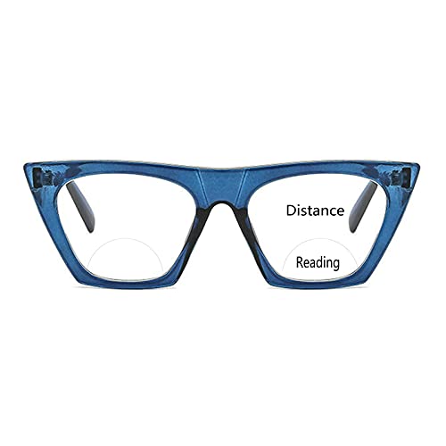 Blue Light Blocking Reading Glasses for Women - Cat Eye Bifocal Computer Glasses with Oversized Frame | Reduce Eye Strain & Headache | Perfect for Office Work, Online Shopping & Screen Time