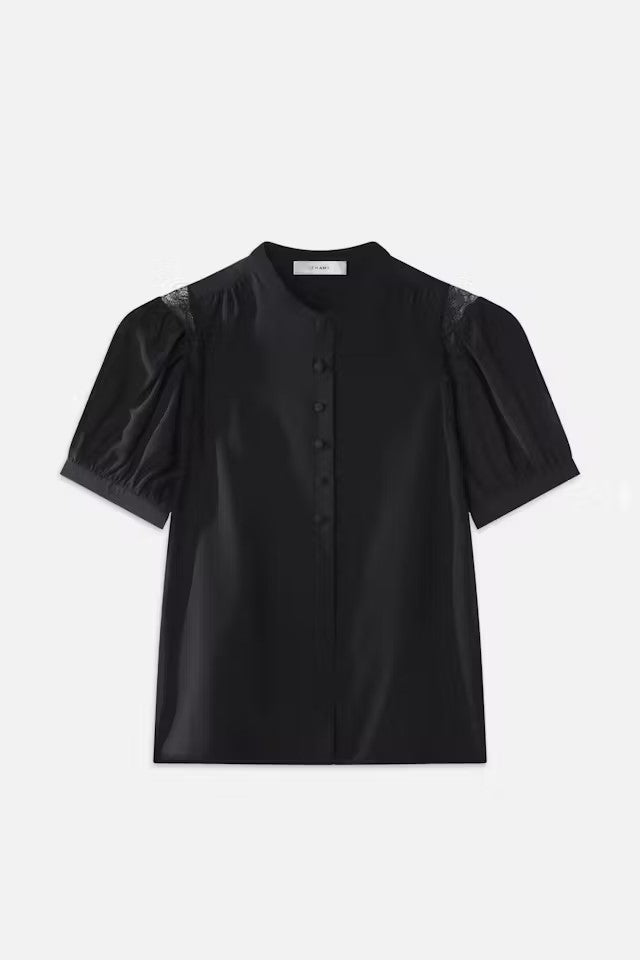 Elegant Frame Lace Gillian Shoulder Inset Blouse for Women | Floral Embroidered Top | Perfect for Office Wear, Date Nights & Special Occasions