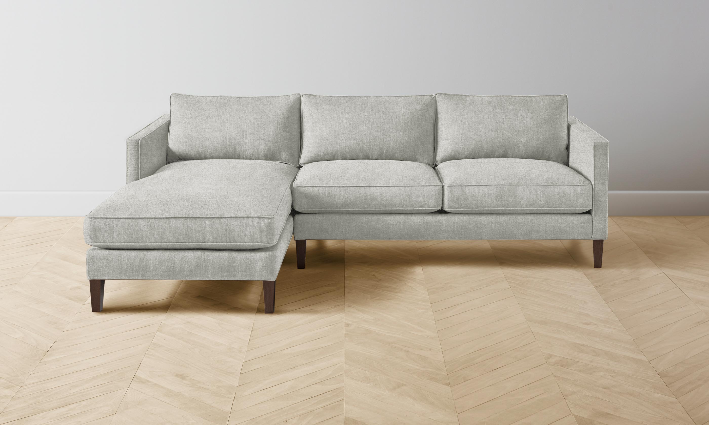 Crosby Sectional Sofa - Performance Mélange Weave in Flint Gray | Modern Living Room Furniture for Comfortable Lounging & Entertaining