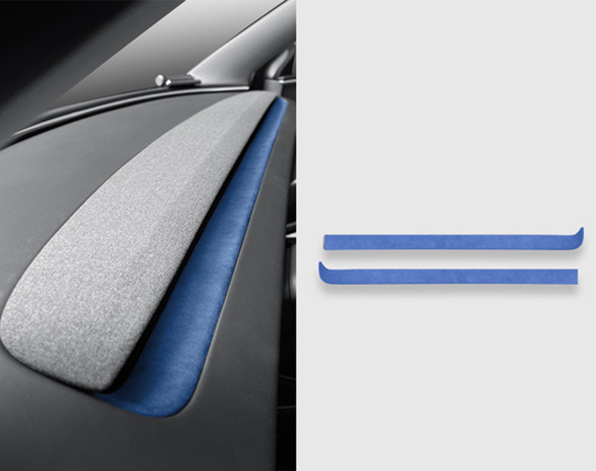 Tesla Alcantara Dash Trim Cover for 2024+ Model 3 Highland & 2025+ Model Y Juniper - Premium Interior Upgrade (2-Piece Set) - Perfect for Luxury Car Protection & Stylish Enhancement