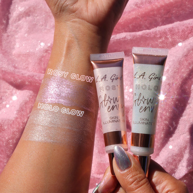Rosy Glow Envy Skin Illuminator - Radiant Face Highlighter for Cheekbones & Contour | Vegan, Cruelty-Free Makeup | Perfect for Daytime Glow & Night Out Makeup Looks