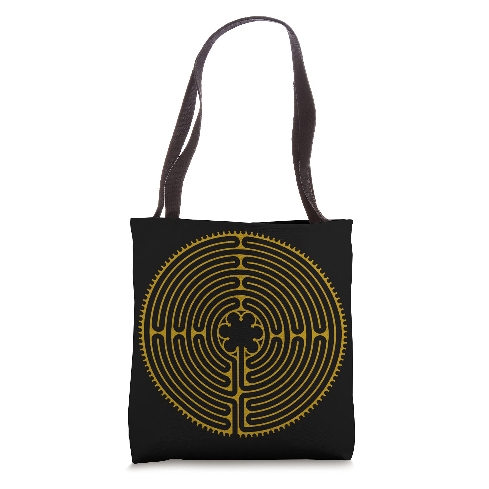 Chartres Labyrinth Tote Bag - Stylish Canvas Shopping Bag with Unique Medieval Design | Perfect for Yoga, Beach, Grocery Shopping & Daily Use