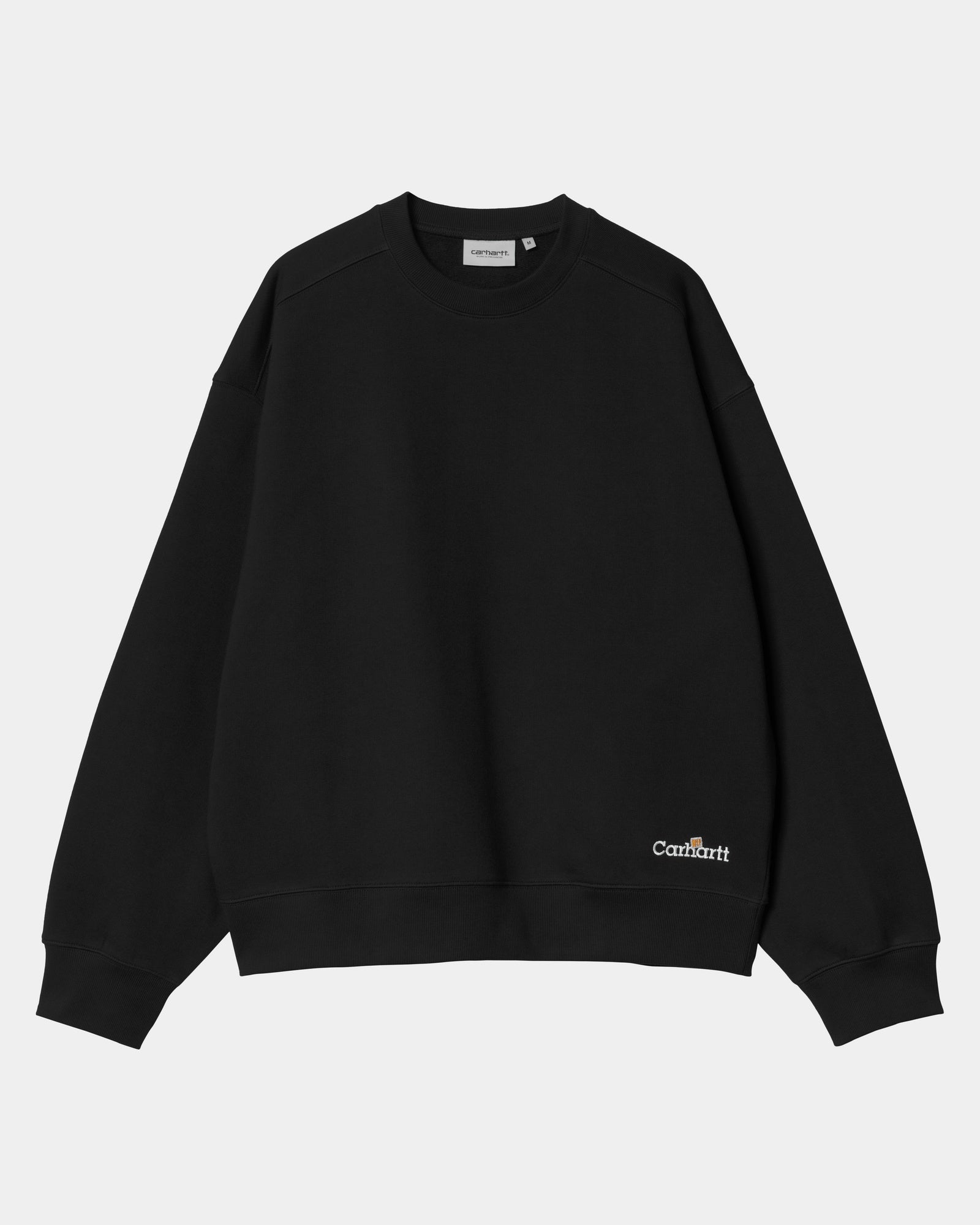 Label Script Sweatshirt for Women | Black Pullover Hoodie - Cozy Casual Wear for Fall & Winter | Perfect for Lounge, Streetwear, and Everyday Outfits