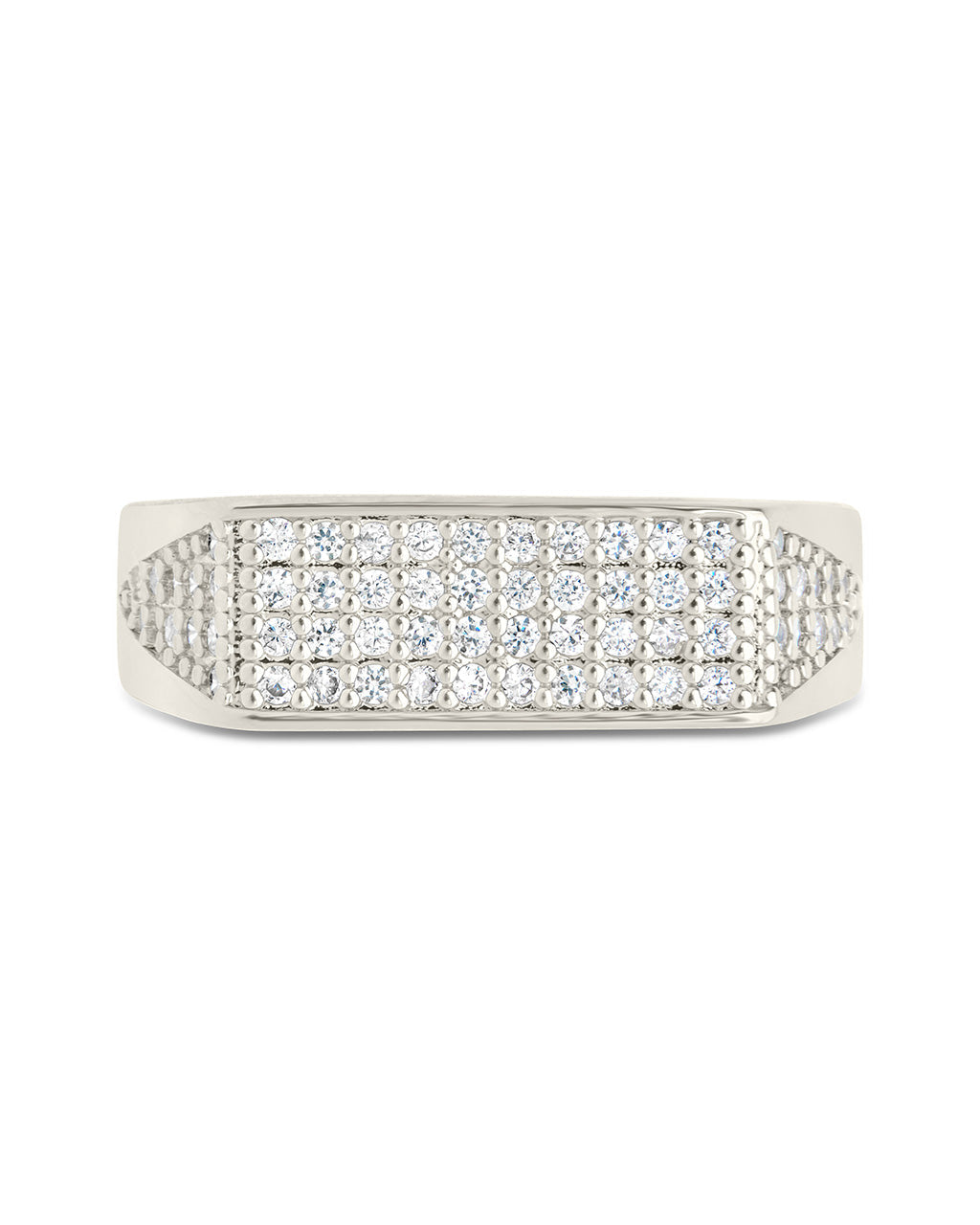 Noreen Sterling Silver CZ Signet Ring for Women - Elegant Cubic Zirconia Statement Jewelry for Everyday Wear & Special Occasions