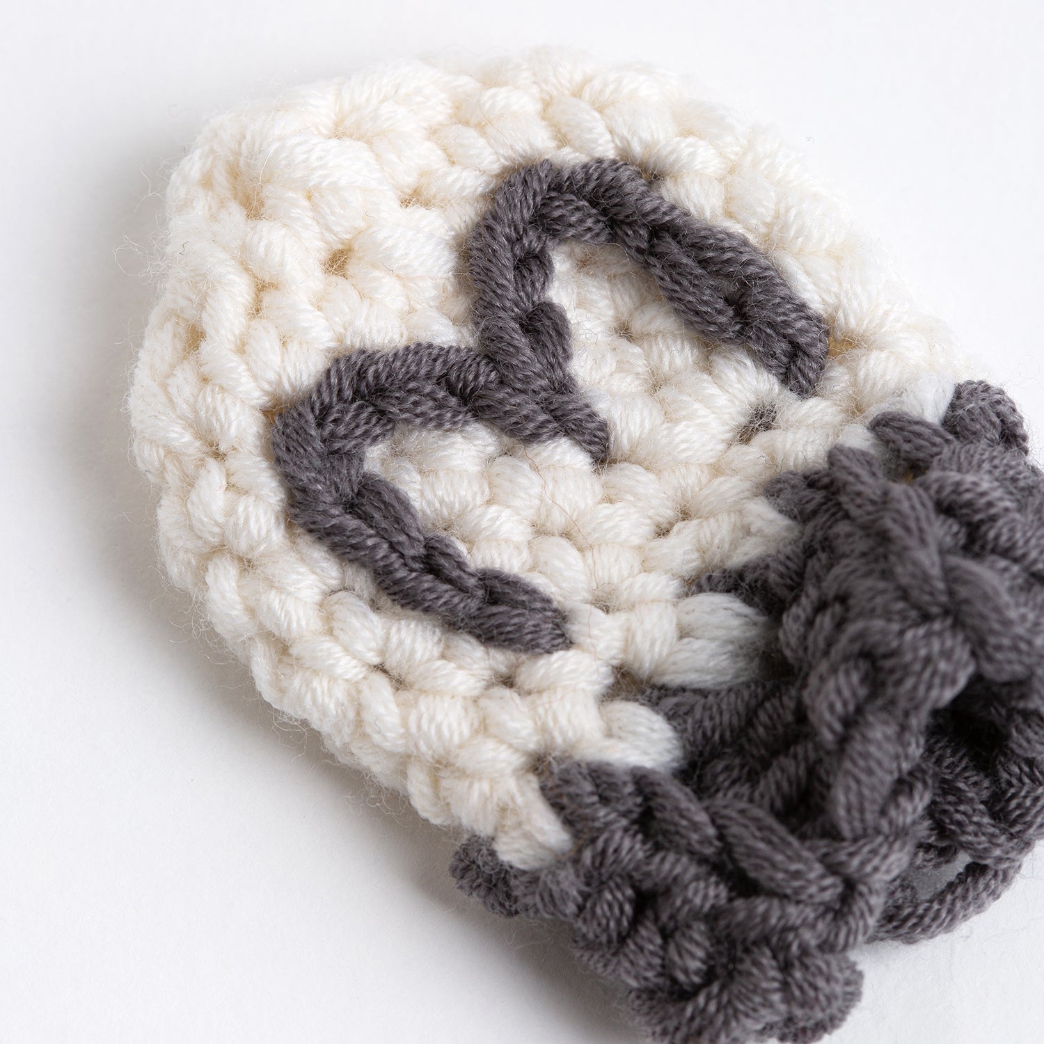 Handmade Embroidered Baby Hat and Mittens Crochet Set - Soft Granite & Natural Cream Yarn for Newborns | Perfect Baby Shower Gift & Winter Newborn Photography Prop