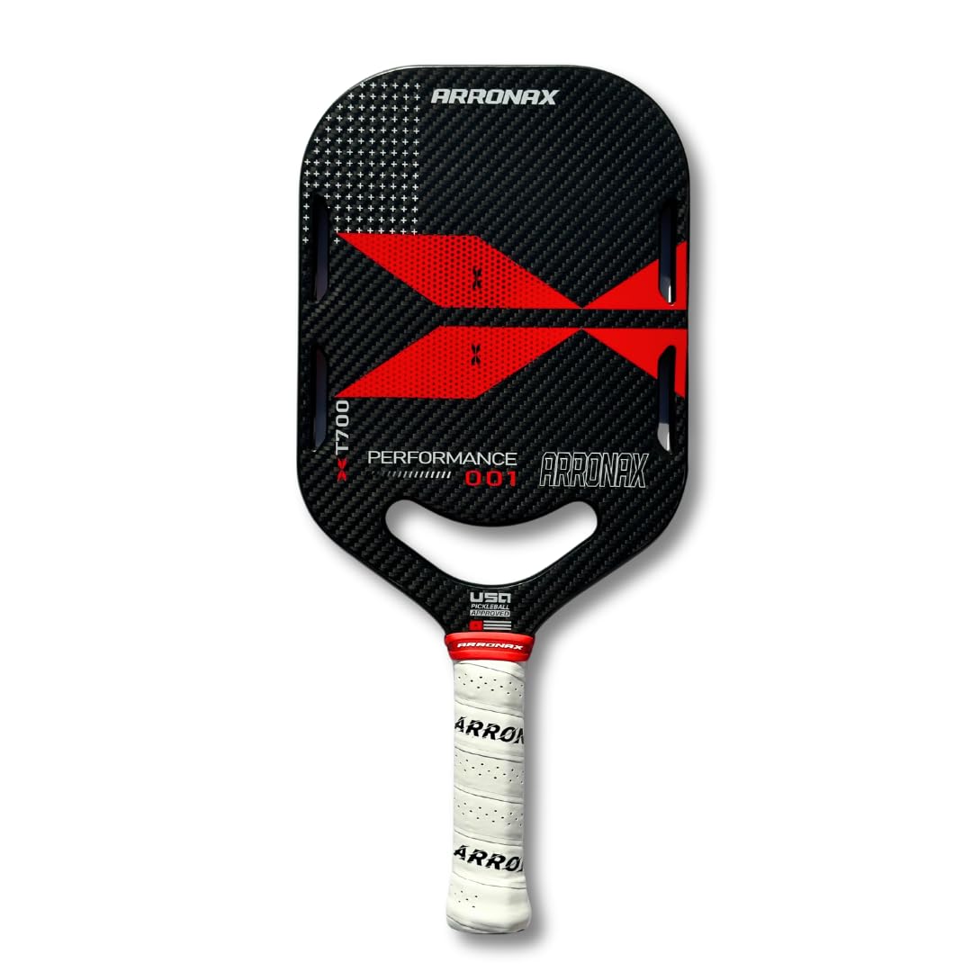 Arronax 16mm Thermoformed Carbon Fiber XT700 Pickleball Paddle - USAPA Approved for Beginners & Advanced Players (Black) | Perfect for Indoor/Outdoor Court Play & Competitive Tournaments