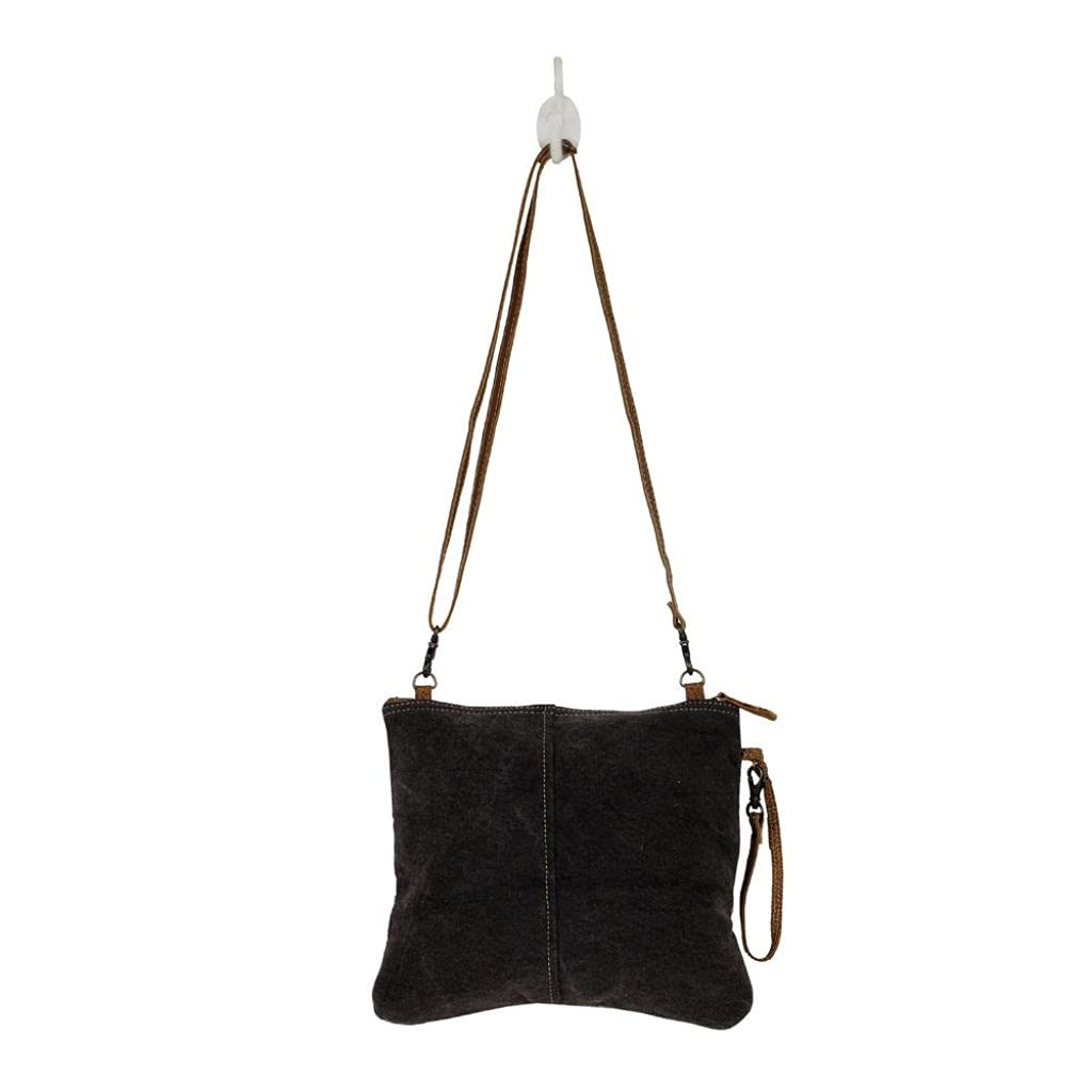 Myra Small Crossbody Bag - Upcycled Canvas & Leather for Daily Use