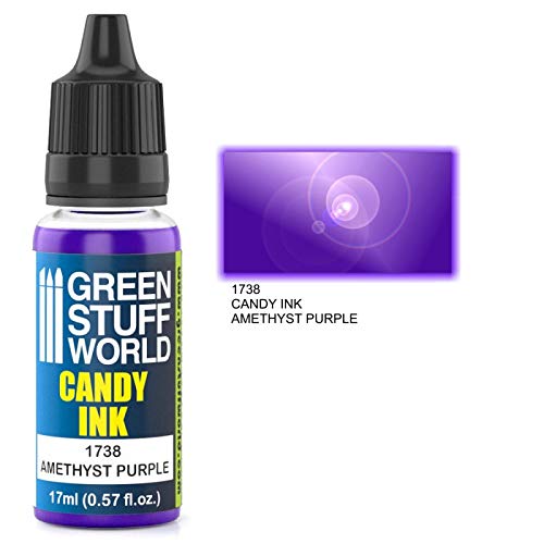 Green Stuff World Candy Ink for Models & Miniatures - Amethyst Purple 1738 | Premium Acrylic Paint for Warhammer, D&D Miniatures & Tabletop Gaming