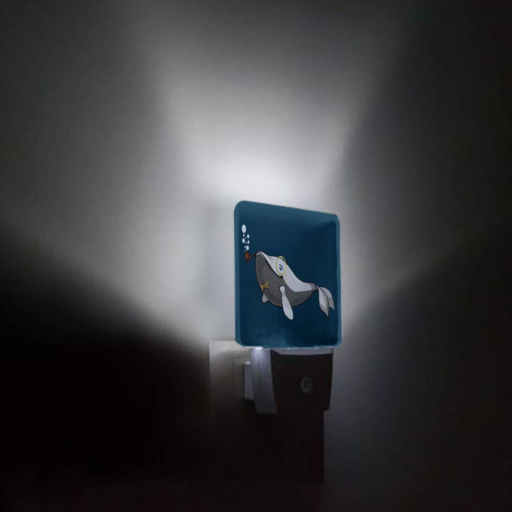 Whale Night Light for Kids - LED Plug-in Wall Nightlight with Auto Dusk-to-Dawn Sensor, Cartoon Sea Animal Design for Nursery, Bedroom, Bathroom, Hallway & Stairs - Perfect for Nighttime Safety and Soothing Sleep