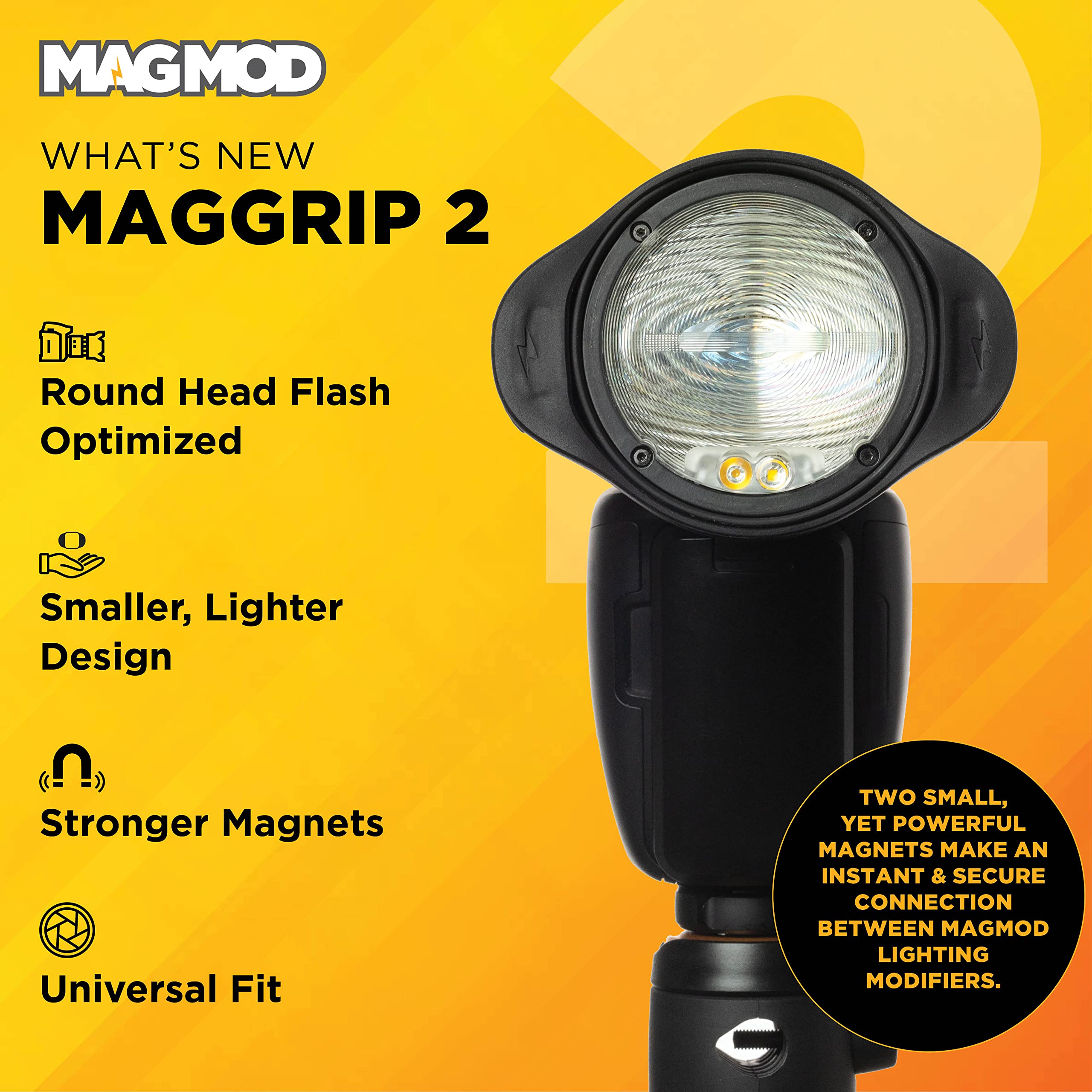 MagMod Starter Flash Kit 2 - Magnetic Camera Speedlight Diffuser & Light Modifier Set with MagGrip 2, MagSphere 2, MagGrid 2 | Superior Lighting Control for Professional Photography, Portraits & Studio Shoots | Perfect for Wedding, Event & Outdoor Photography