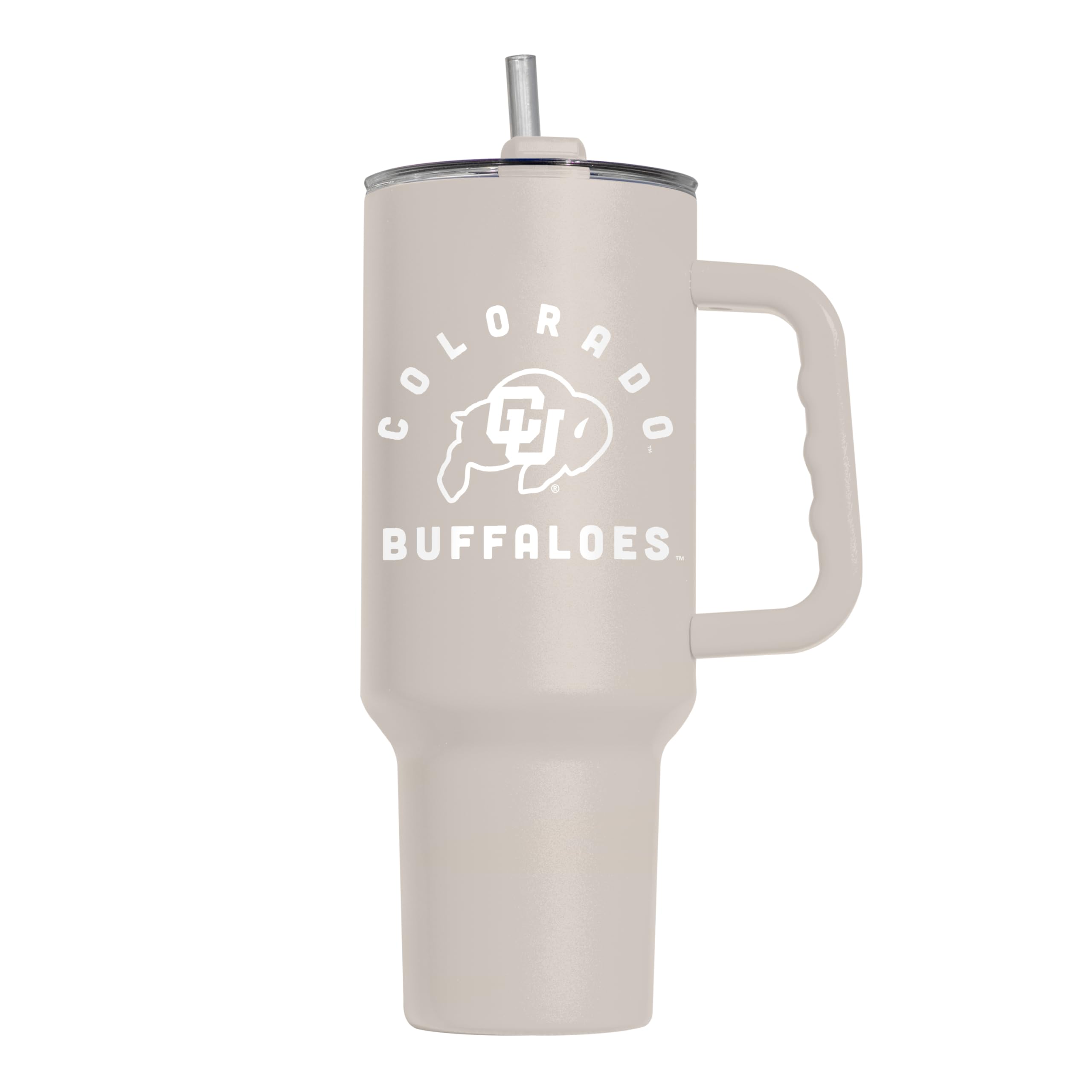 Logo Brands 40oz Powder Coated Handle Tumbler - Insulated Stainless Steel Travel Mug for Coffee, Tea & Cold Drinks - Perfect for Office, Gym & Outdoor Adventures