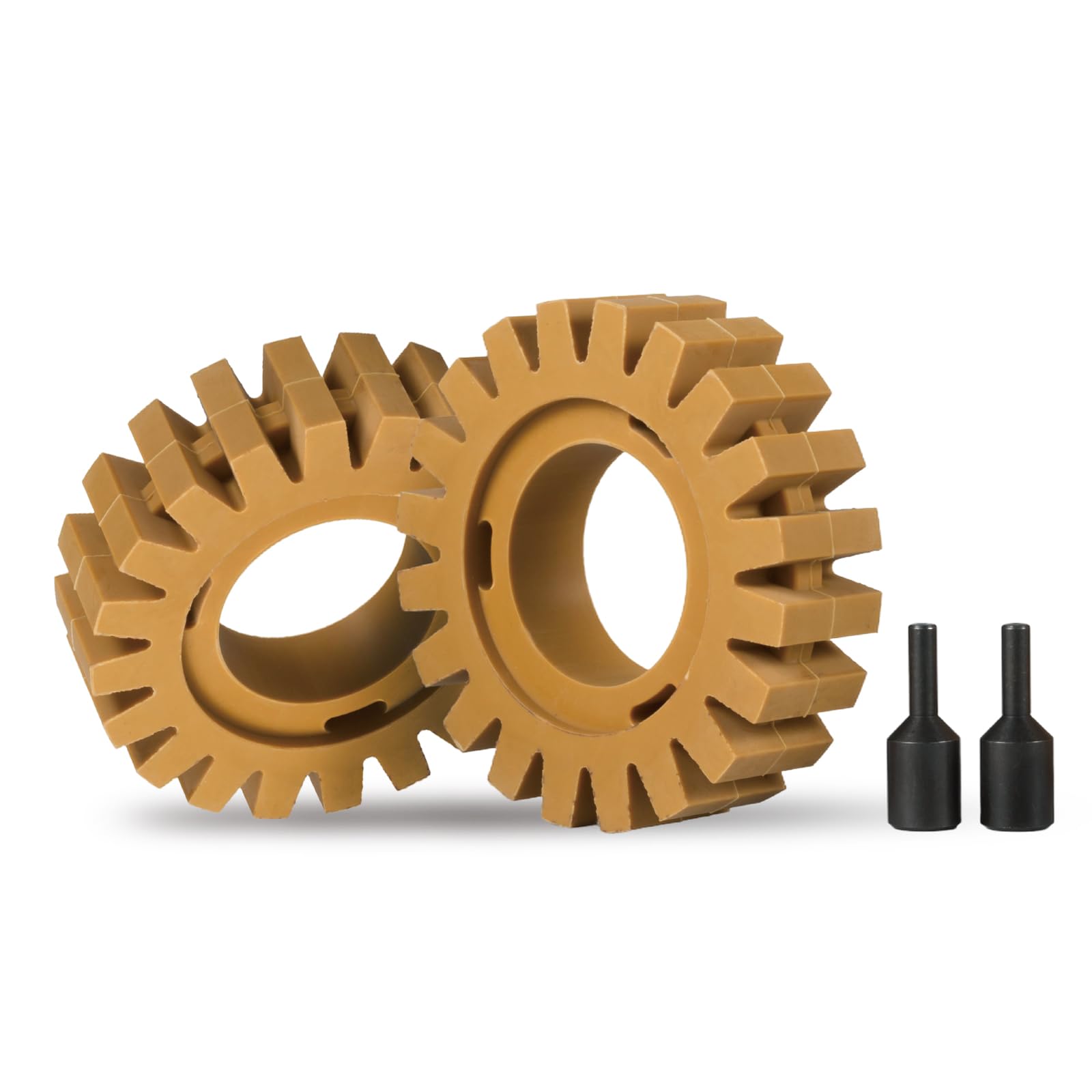 2-Pack Serrated Decal Remover Eraser Wheels - Vinyl Sticker & Adhesive Remover for Cars, Auto Body & Metal - Compatible with Grinders - Perfect for Removing Emblems, Decals & Stubborn Glue Residue (Great for Auto Detailing & DIY Projects)