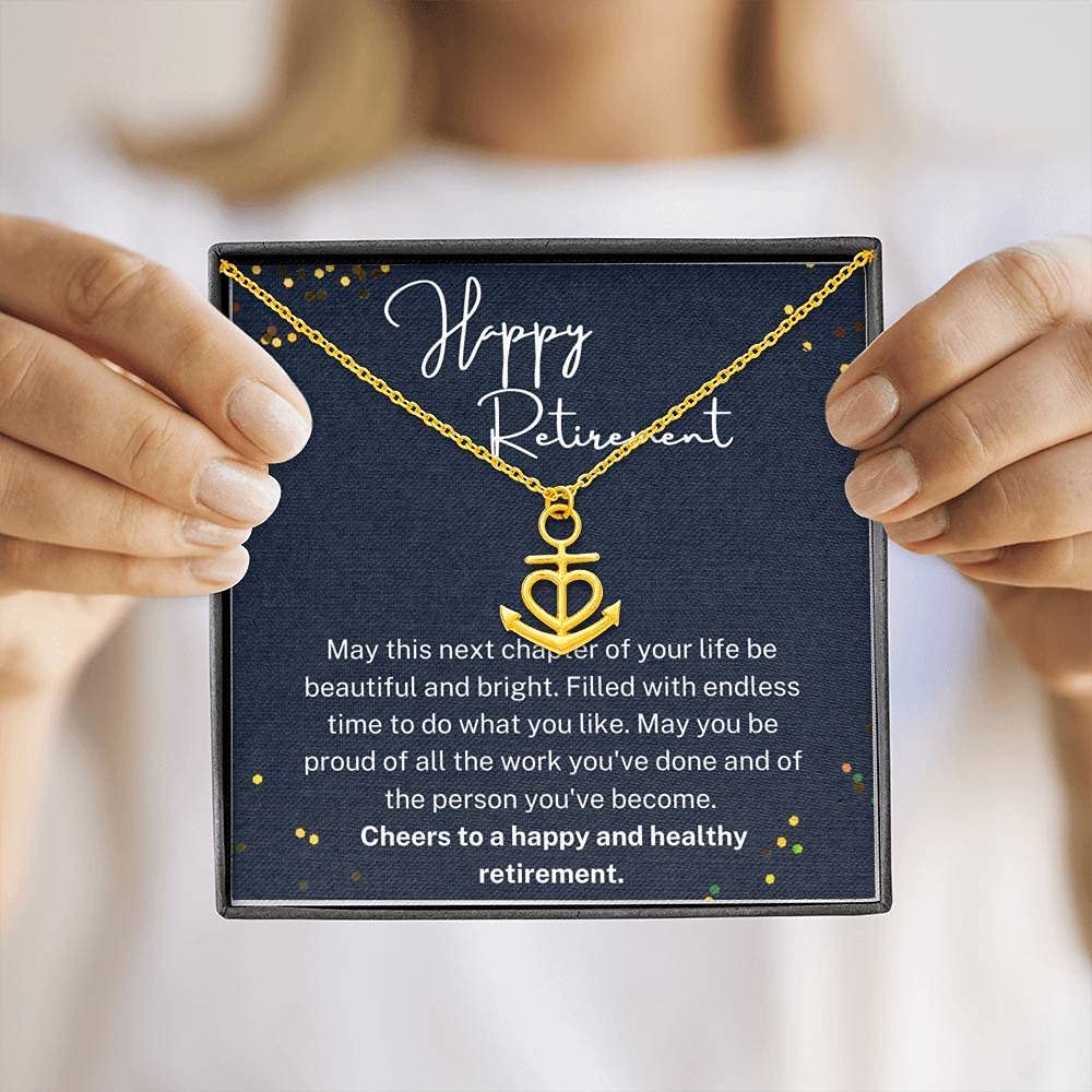 Personalized Heart Anchor Necklace - Handmade Retirement Gift for Women & Navy Colleagues - Perfect for Farewell Parties & Job Transitions