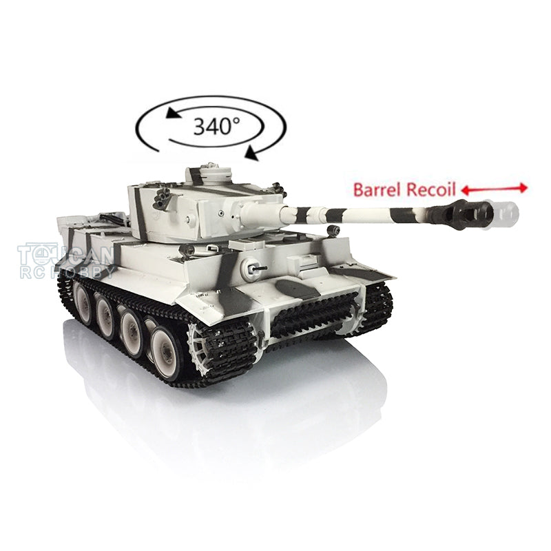 2.4GHz Henglong 1/16 Scale German Tiger I RC Tank - RTR Plastic Model with BB Shooting, Smoke Effect, Sound & Recoil (Item 3818-7.0) | Perfect for Military Enthusiasts, Collectors & Battle Reenactments