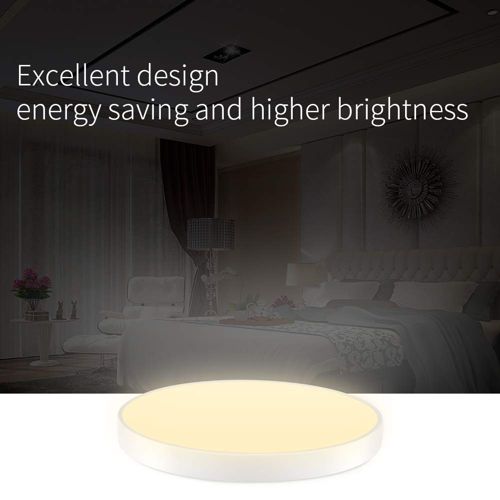 20W LED Ceiling Light Flush Mount Fixture - 1200LM Warm White (2800-3000K) Round Panel Downlight for Home, Office & Commercial Spaces - Energy Saving Indoor Lighting Solution for Bedrooms, Kitchens & Hallways (1 Pack)