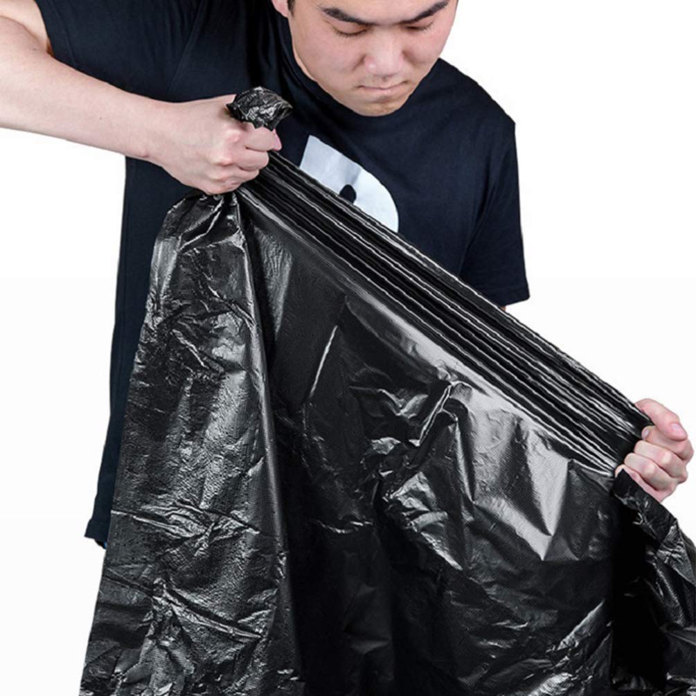 50-Pack Heavy Duty Large Trash Bags - 55 Gallon Extra Strong Garbage Bags, Thickened Black Trash Can Liners for Kitchen, Yard, Office & Commercial Use