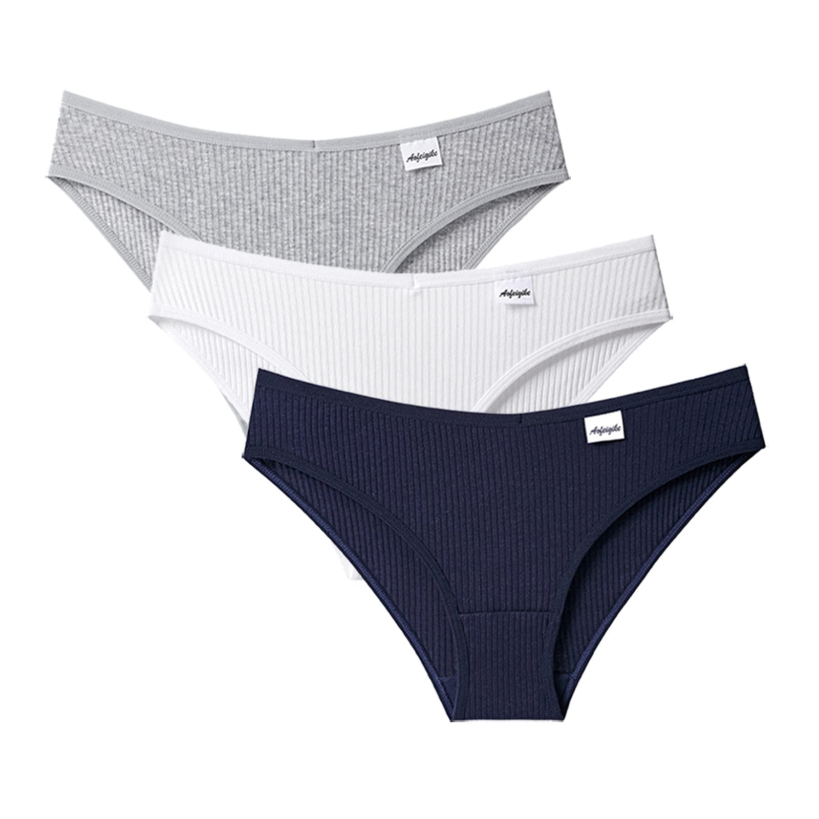 Smooto Women's Lace Underwear - Sexy Low Waist Bikini Briefs, Comfortable Seamless Panties, 3-Pack (Navy, Large) - Perfect for Everyday Wear, Date Nights & Special Occasions
